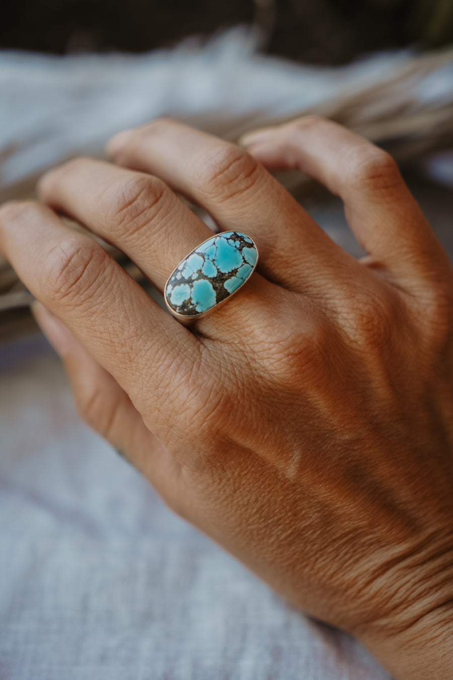 Horizontal Ring in Hubei Turquoise (Size 9.75)