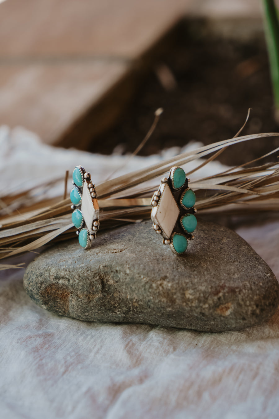 Statement Cuff in White Buffalo & Kingman Turquoise