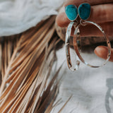 Stud Hoop Earrings in Sonoran Gem Turquoise