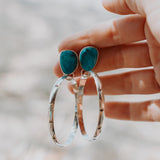 Stud Hoop Earrings in Sonoran Gem Turquoise