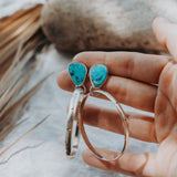 Stud Hoop Earrings in Sonoran Gem Turquoise