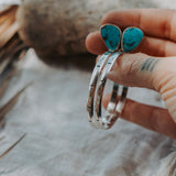 Stud Hoop Earrings in Sonoran Gem Turquoise