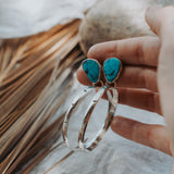 Stud Hoop Earrings in Sonoran Gem Turquoise