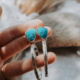 Stud Hoop Earrings in Sonoran Gem Turquoise