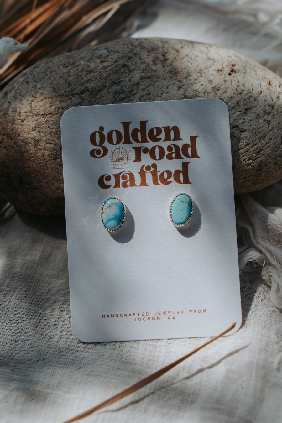 Stud Earrings in Golden Hills Turquoise