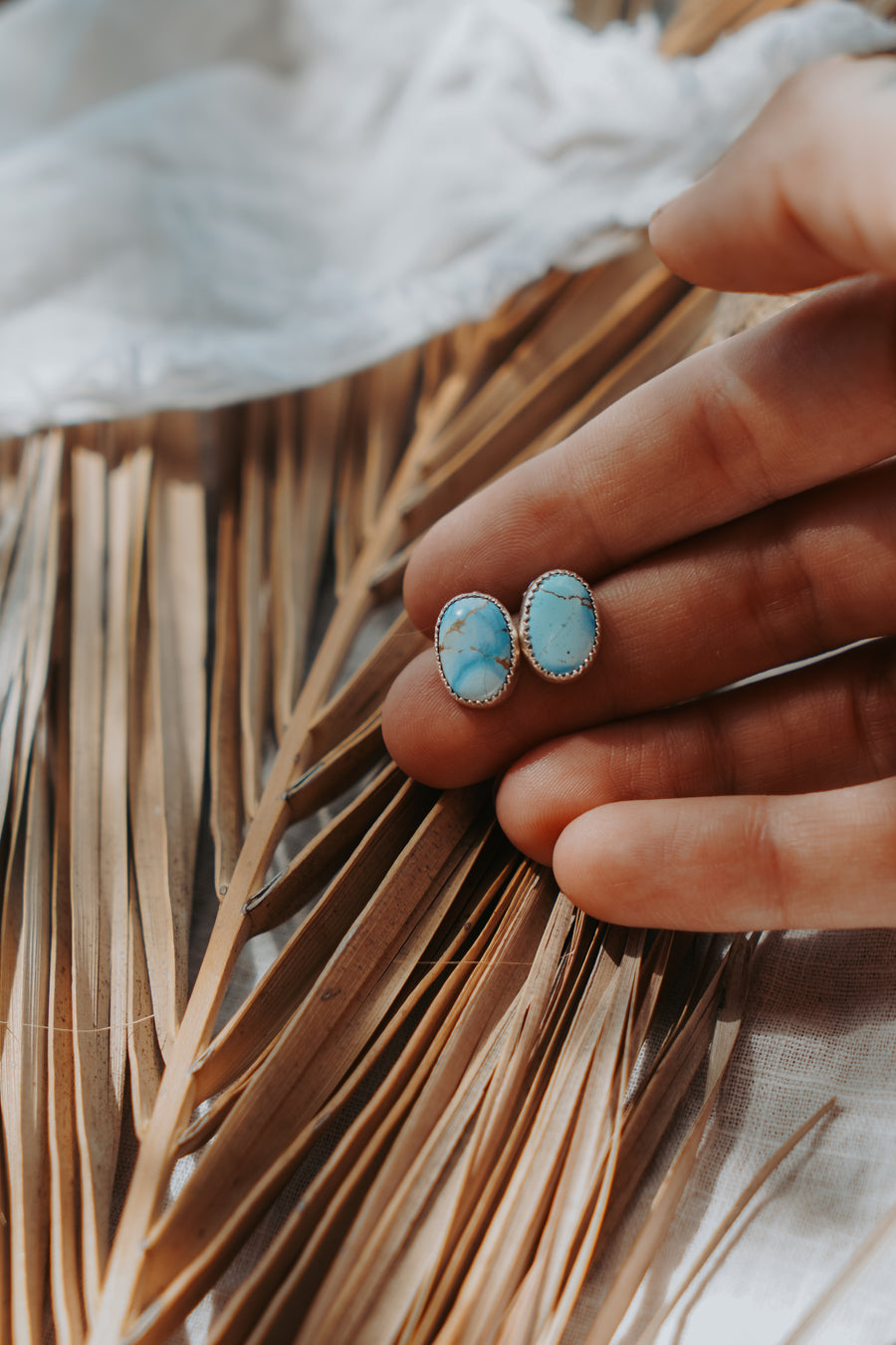 Stud Earrings in Golden Hills Turquoise