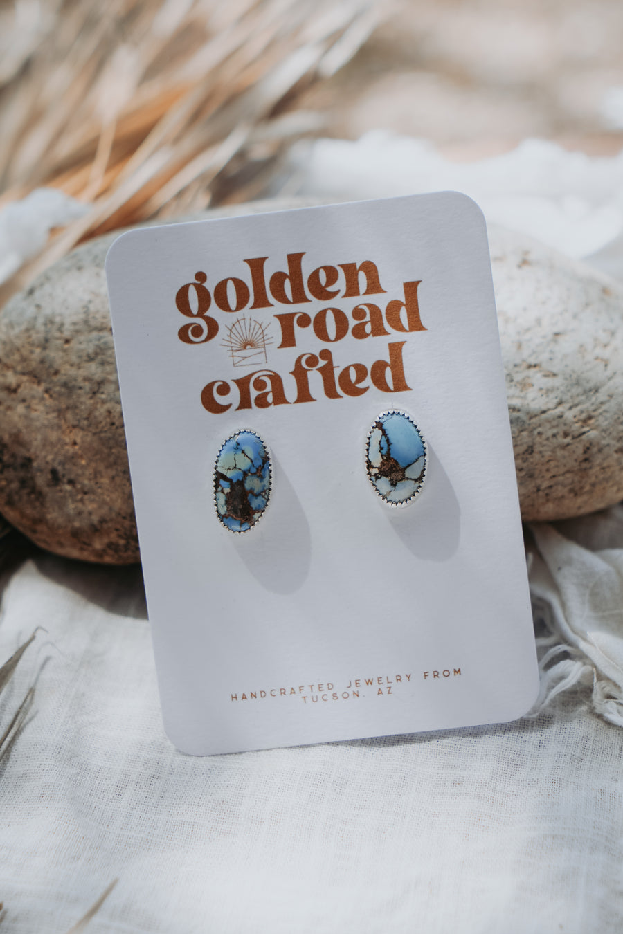 Stud Earrings in Golden Hills Turquoise