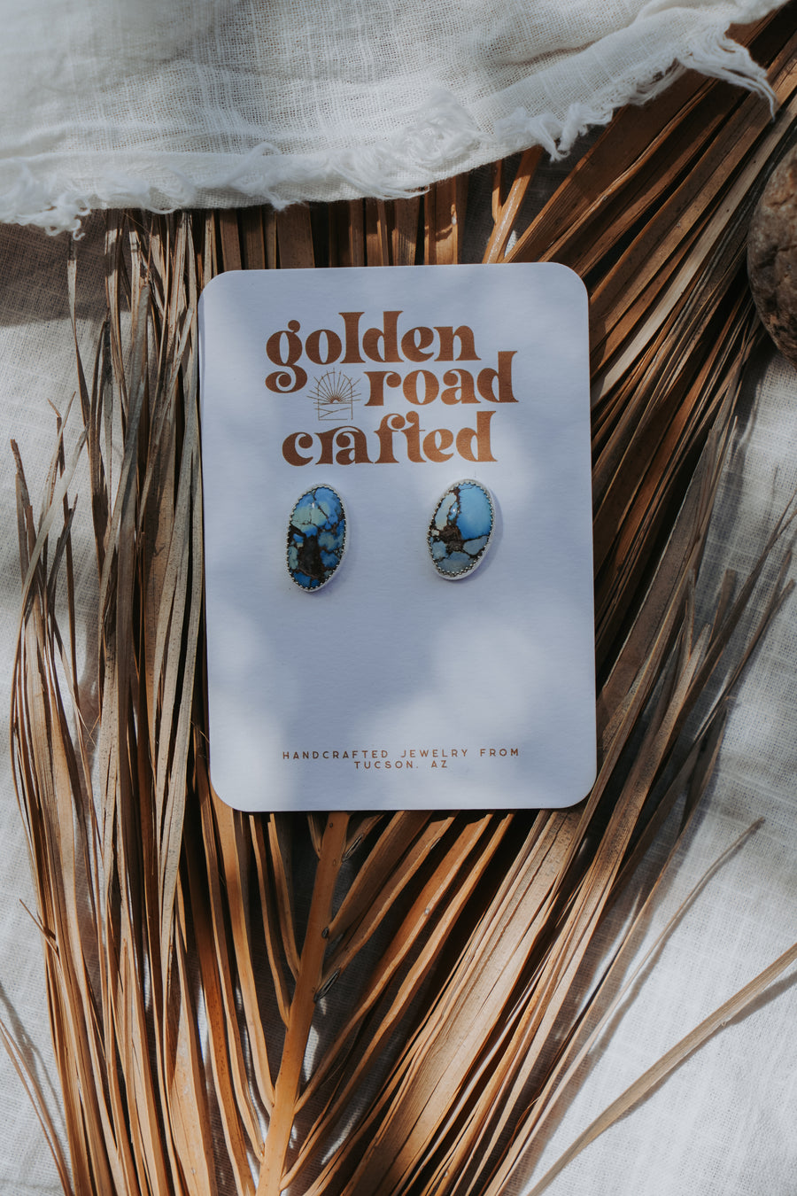 Stud Earrings in Golden Hills Turquoise