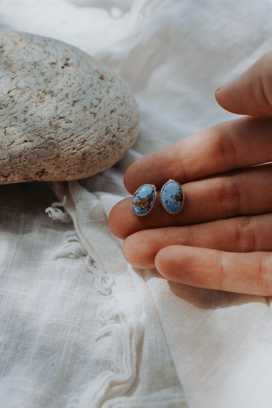 Stud Earrings in Golden Hills Turquoise