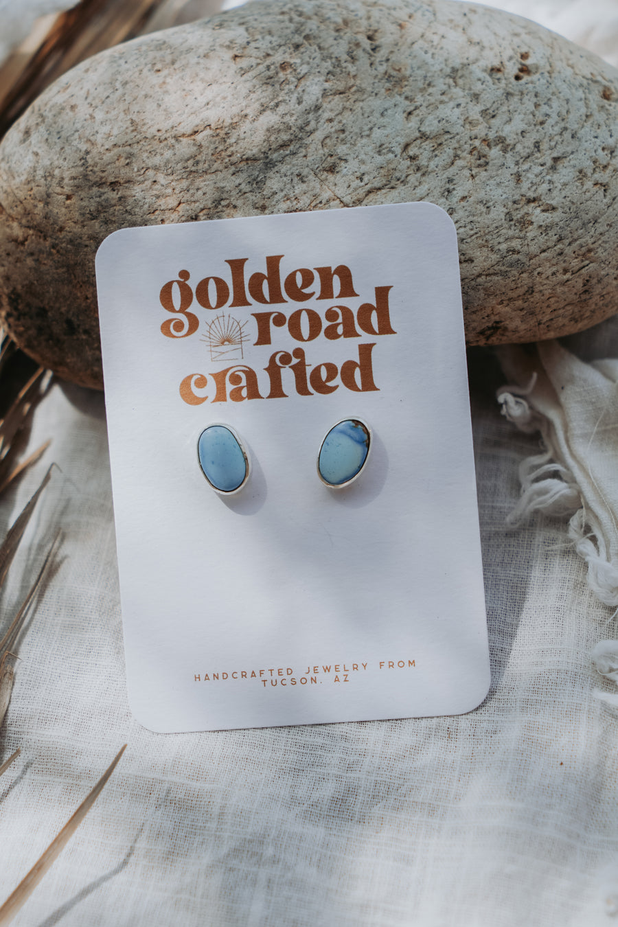 Stud Earrings in Golden Hills Turquoise