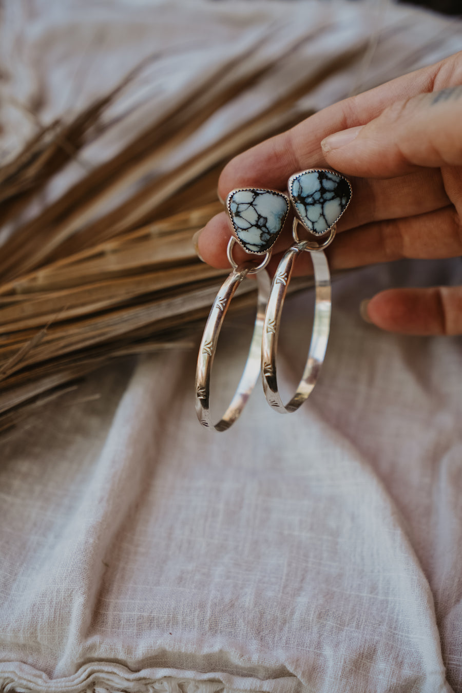 Stud Hoop Earrings in Hotsonite