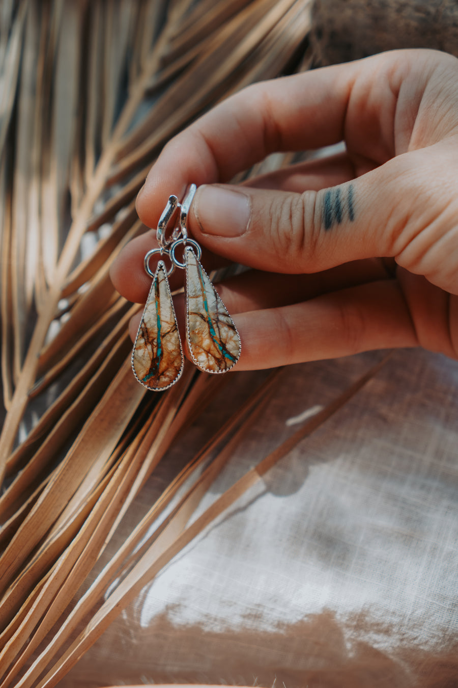 Horseshoe Drops in Royston Ribbon Turquoise