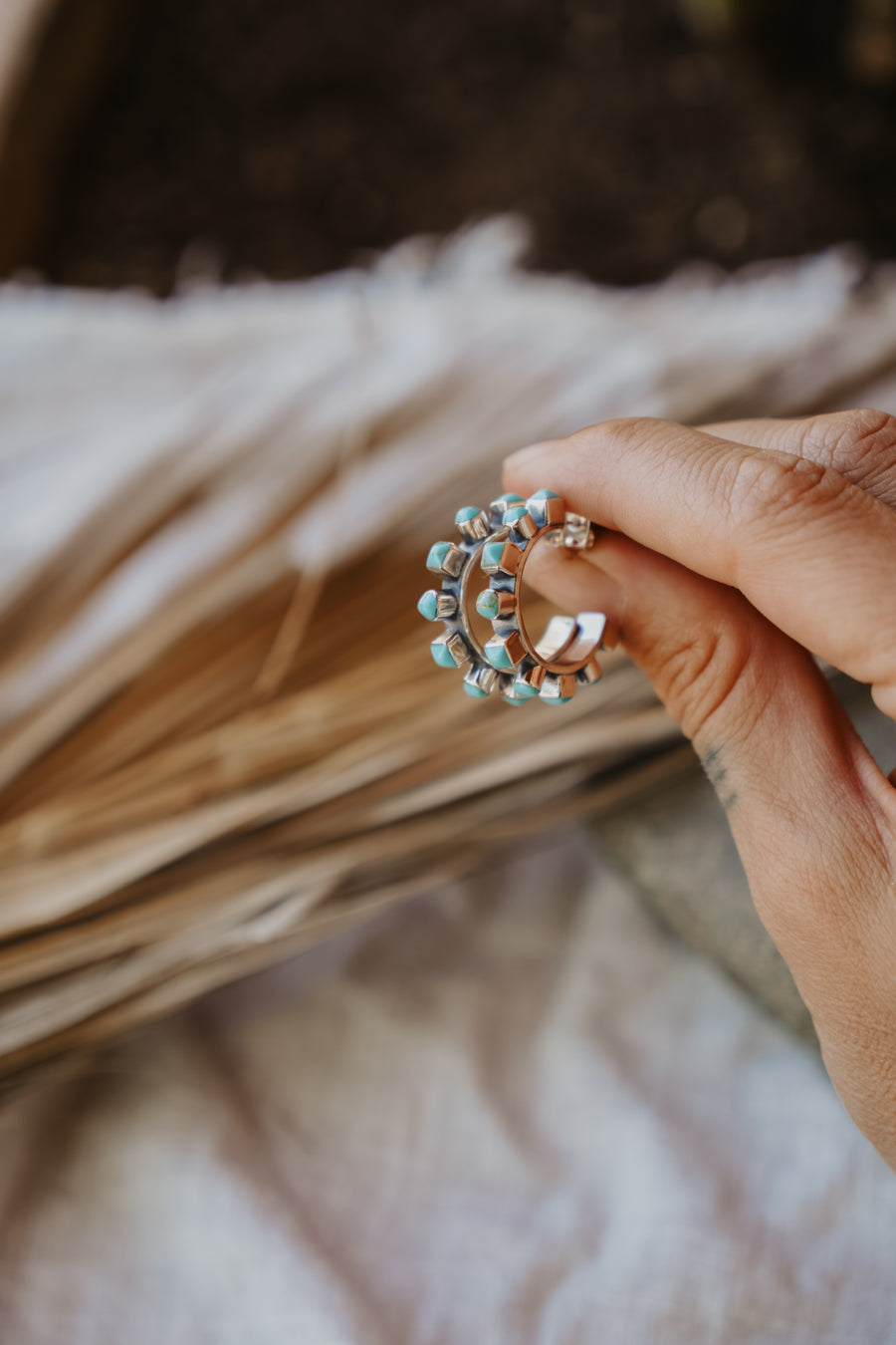 Turquoise Hoops