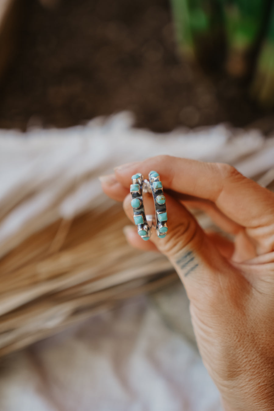 Turquoise Hoops