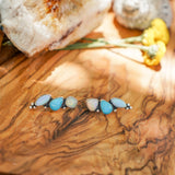 Ear Crawlers in Ethiopian Opal, Sterling Opal, & Campitos Turquoise