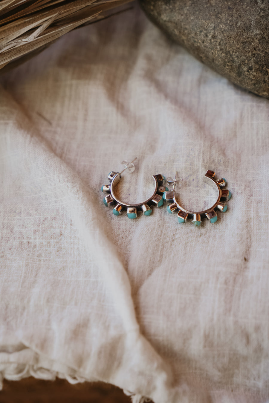 Turquoise Hoops