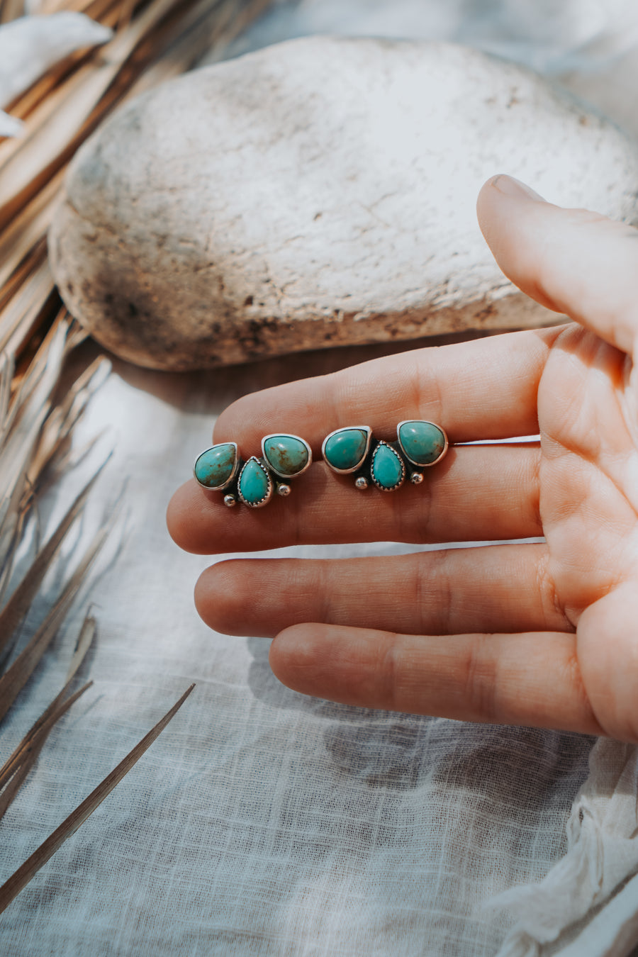 Ear Crawlers in Kingman Turquoise
