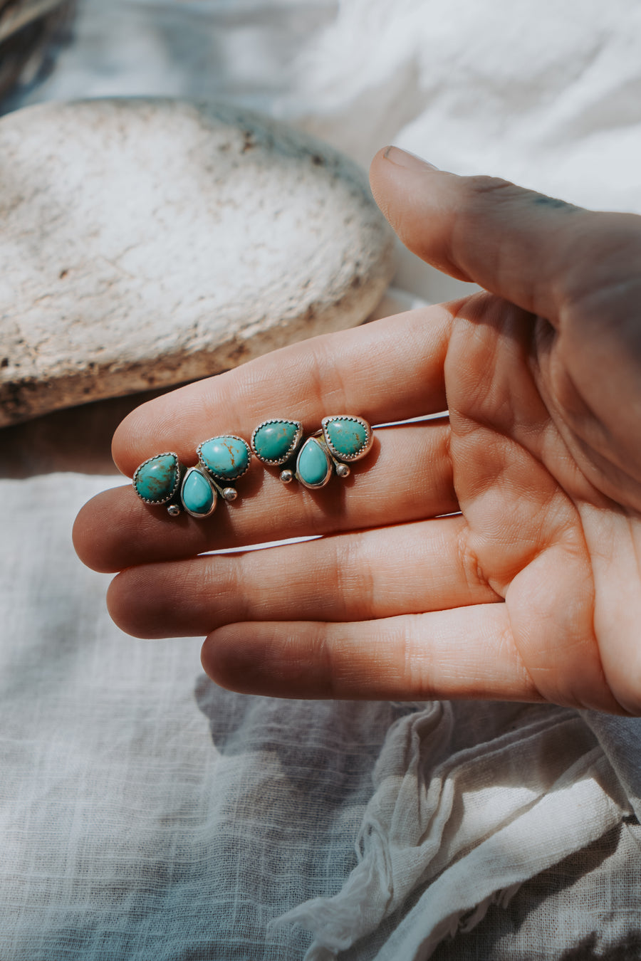 Ear Crawlers in Kingman Turquoise