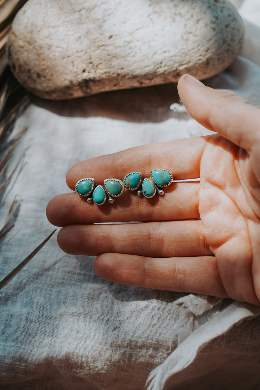Ear Crawlers in Kingman Turquoise
