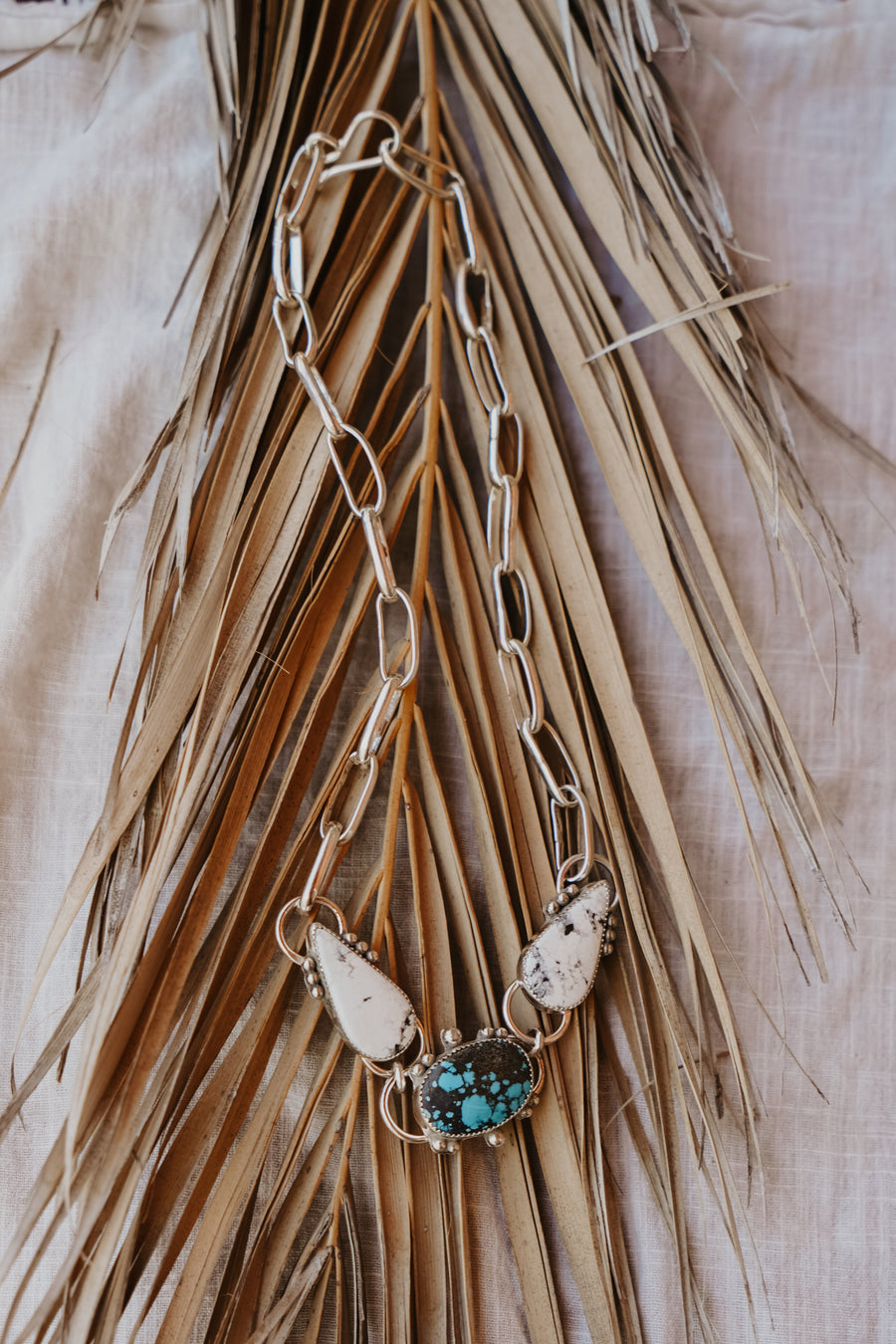 Adjustable Choker with Hubei Turquoise & White Buffalo