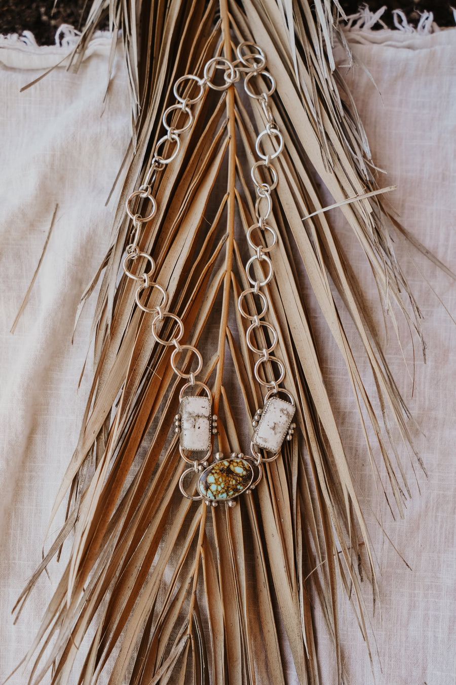 Adjustable Choker with Hubei Turquoise & White Buffalo