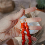 Necklace in Coral & Mother of Pearl Beads