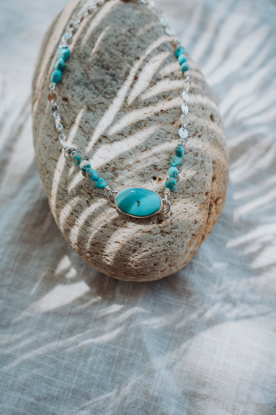 Anklet in Nevada Fox with Blue Ridge Beads