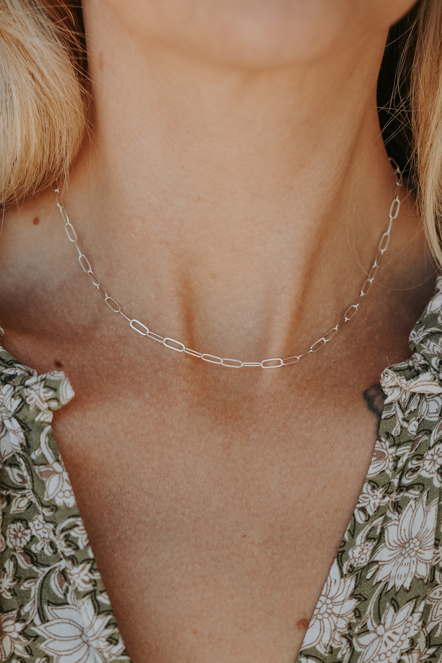 Small Paperclip Chain Necklace