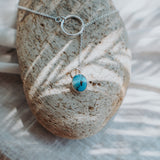 The Dainty Lariat in Golden Hills Turquoise