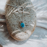 The Dainty Lariat in Golden Hills Turquoise