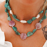 Turquoise + Shell Bead Necklace