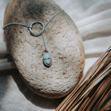 The Dainty Lariat in Golden Hills Turquoise