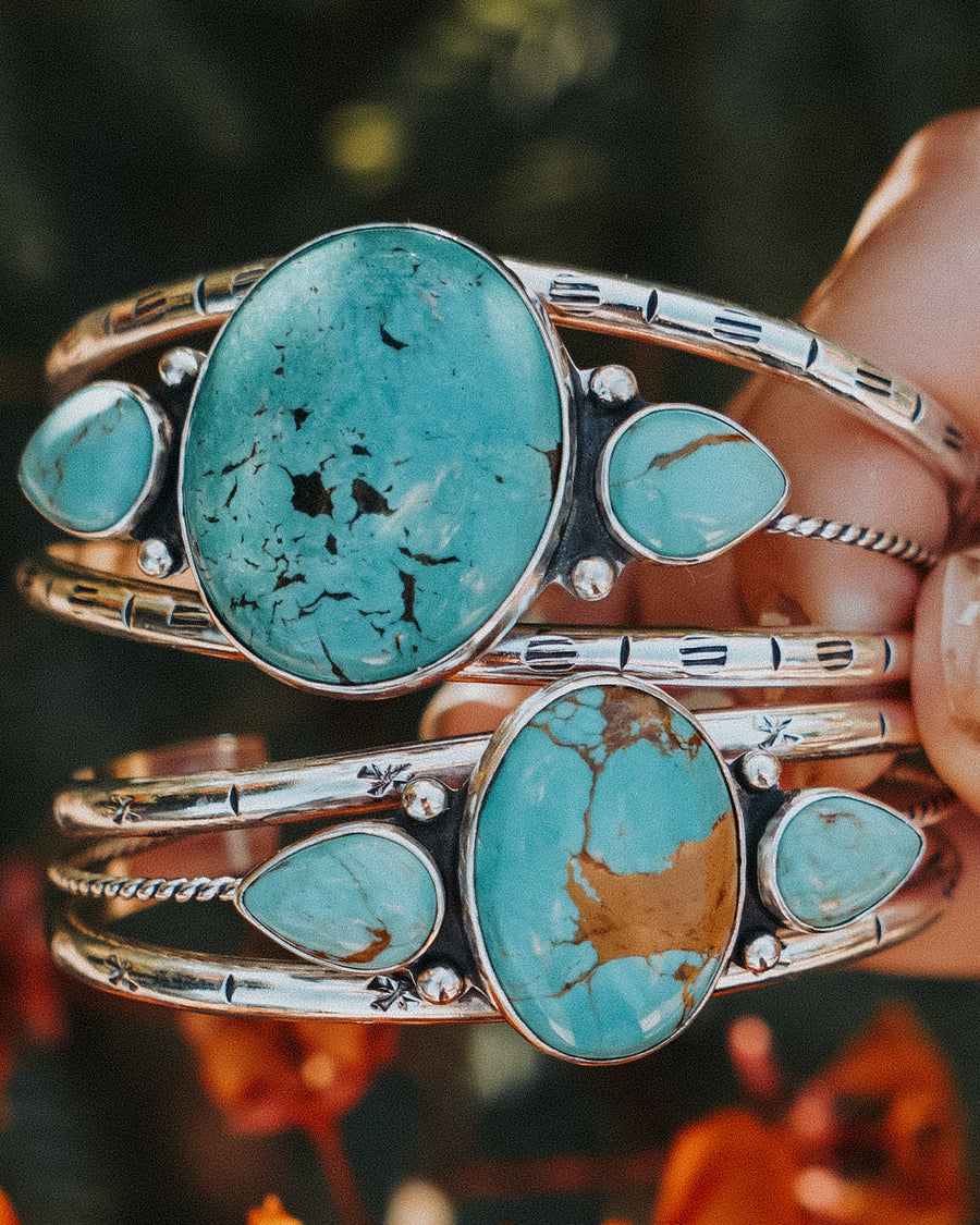The Agave Cuff in Kingman Turquoise