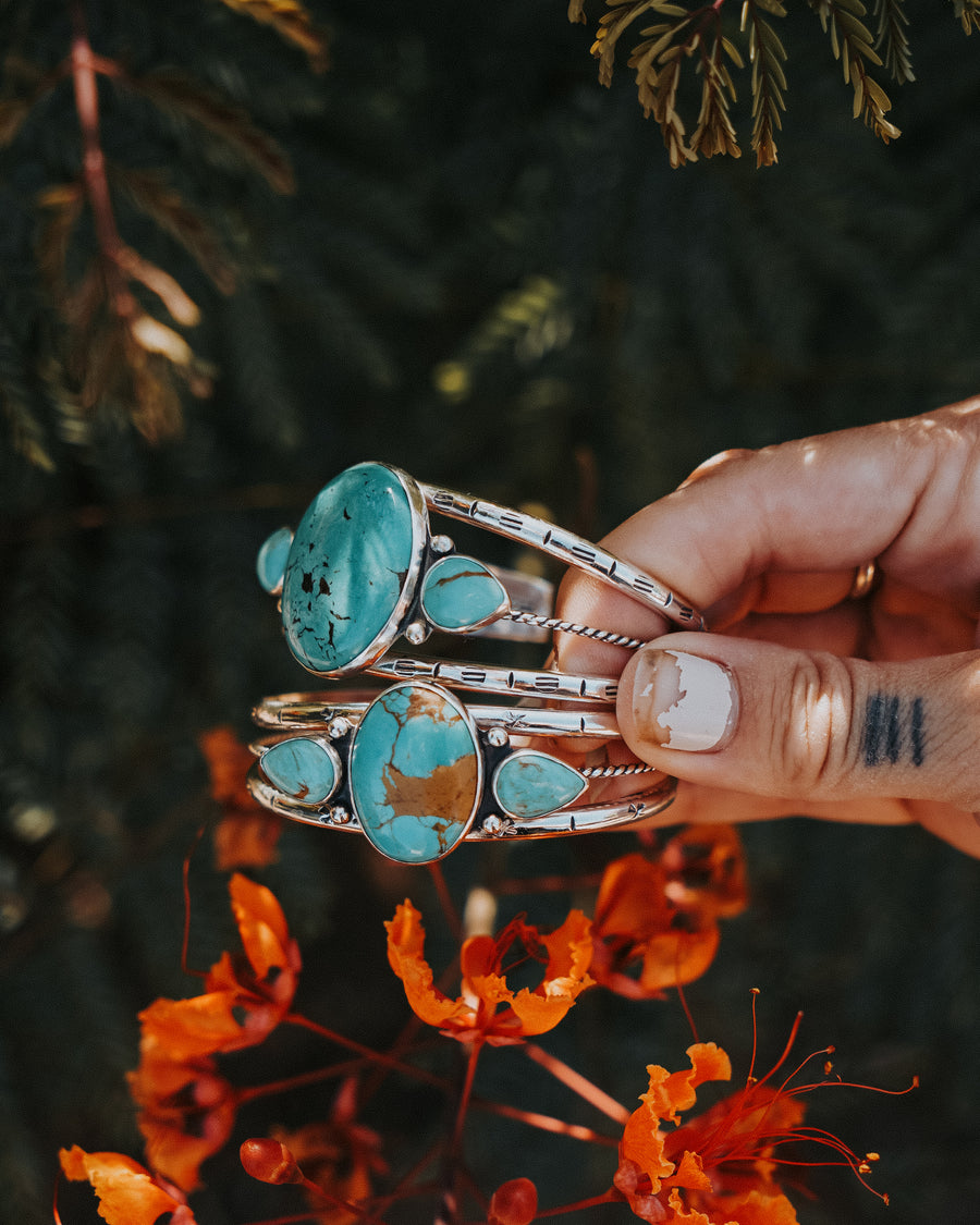 The Agave Cuff in Kingman Turquoise