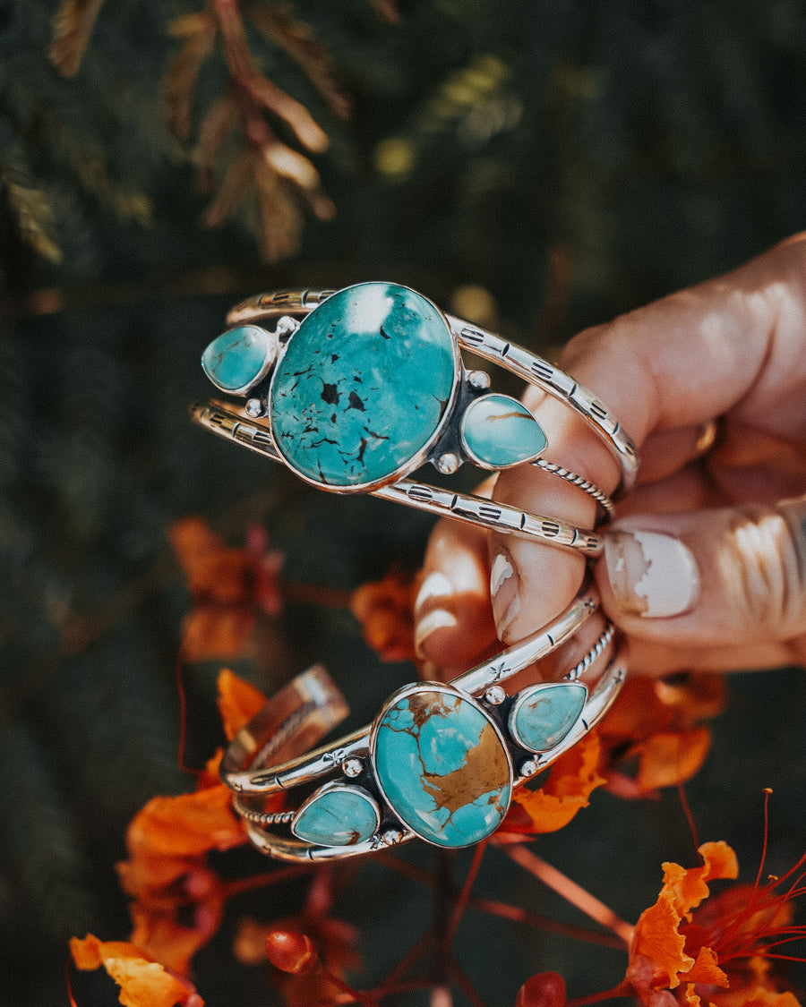 The Agave Cuff in Kingman Turquoise