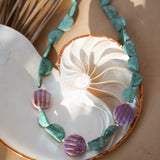 Turquoise + Shell Bead Necklace