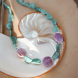 Turquoise + Shell Bead Necklace