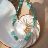 Turquoise + Pearl Bead Necklace