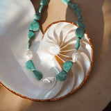 Turquoise + Pearl Bead Necklace