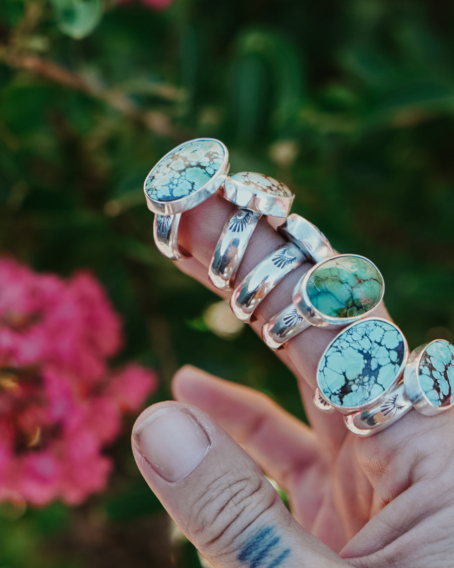 Horizontal Ring in Hubei Turquoise (Size 8.75)