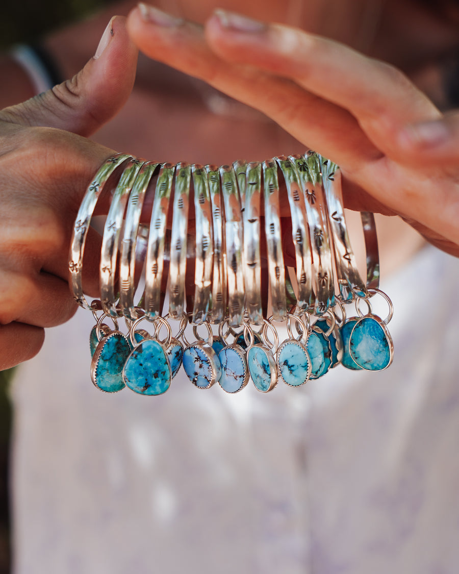 Stud Hoop Earrings in Sonoran Gem Turquoise