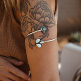 Boho Arm Band in Kingman Turquoise + Sterling Opal