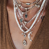 Red Kyanite Necklace with Sterling Silver Beads