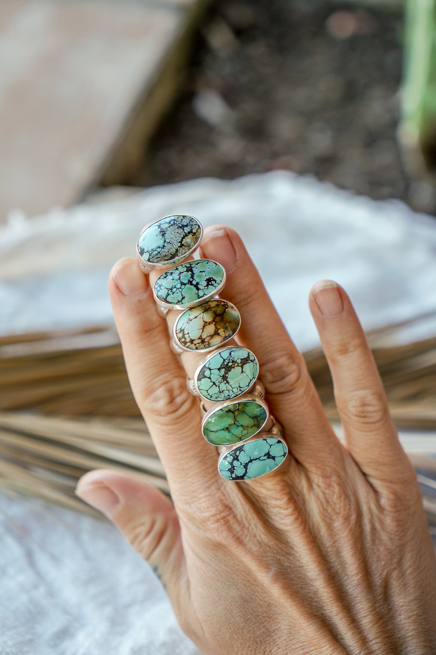Horizontal Ring in Hubei Turquoise (Size 9.25)