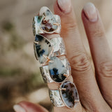 Wide Band Traveler Ring in Scenic Agate w/ 14k Gold-Fill Prong (Size 9.25)