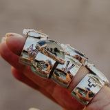 Wide Band Traveler Ring in Scenic Agate w/ 14k Gold-Fill Prong (Size 7.25)
