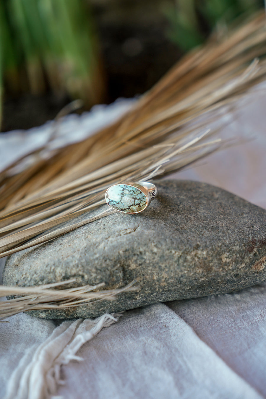 Horizontal Ring in Hubei Turquoise (Size 7.25)