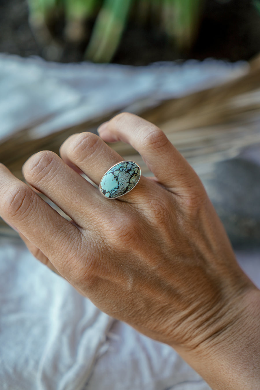 Horizontal Ring in Hubei Turquoise (Size 7.25)