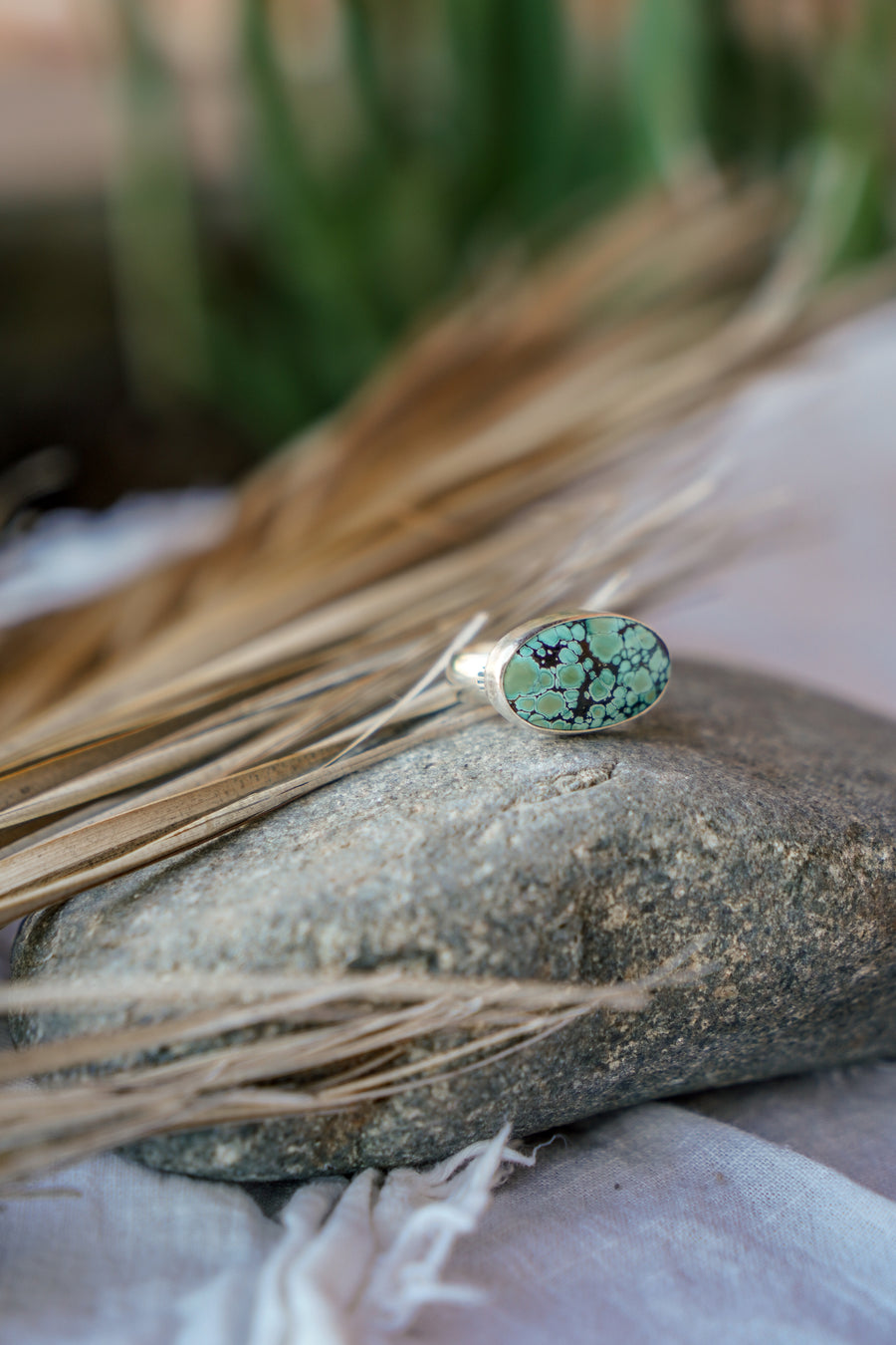 Horizontal Ring in Hubei Turquoise (Size 6.5)