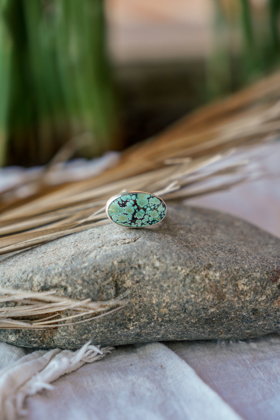 Horizontal Ring in Hubei Turquoise (Size 6.5)